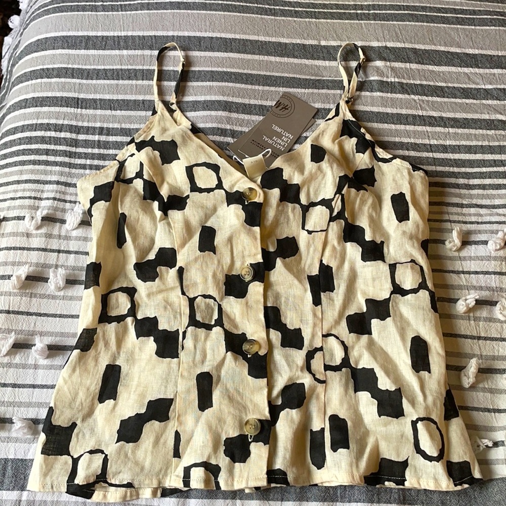 H&M Natural Linen XS blouse